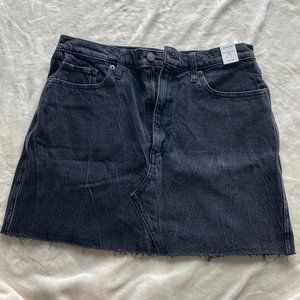 Black washed mini skirt